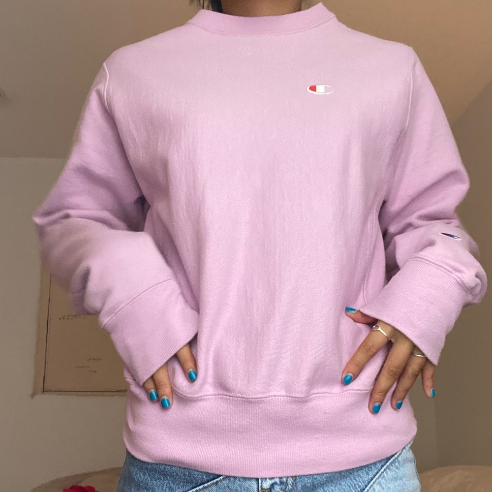pink champion sweatshirt